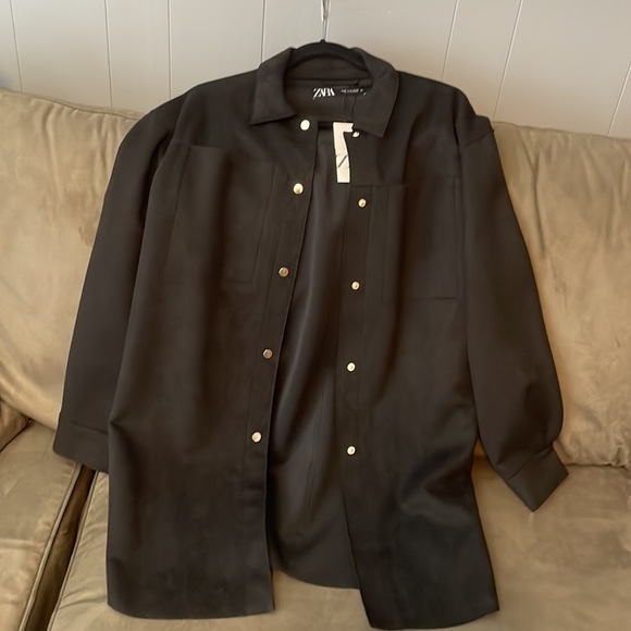 Zara soft sueded button up to wear over dresses or on its own - Picture 3 of 5